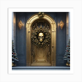 Christmas Decoration On Home Door Sf Intricate Artwork Masterpiece Ominous Matte Painting Movie (5) Art Print