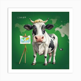 Cow In The World Art Print