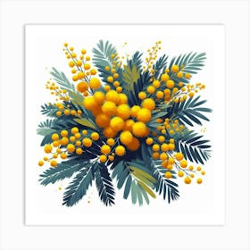 A branch of blooming mimosa Art Print