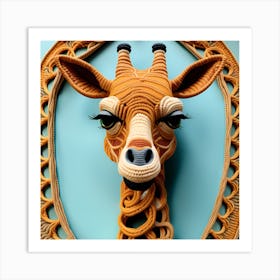 Giraffe Head Bohemian Wall Art 5 Art Print