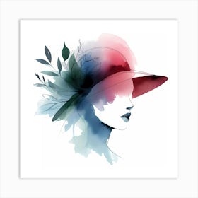 Portrait Of A Woman In A Hat 2 Art Print