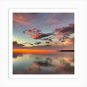 Sunset Over The Lake Art Print