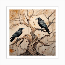 Crows In The Tree Art Print