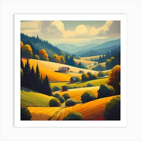 Autumn Landscape Painting 8 Art Print