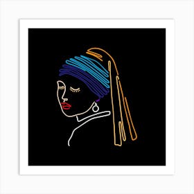 The Girl With A Pearl Earring Square Art Print
