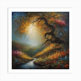 Tree In Autumn Art Print