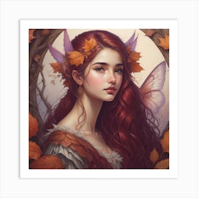 Lady Autumn Art Print