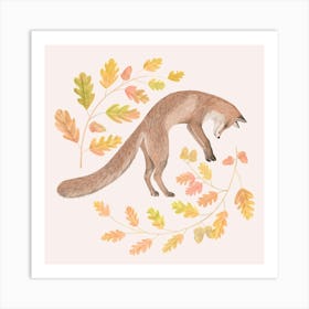 Jumping Fox Art Print