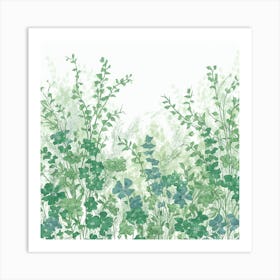 A Stunning Illustration Vibrant Green Spring Lan (3) Art Print