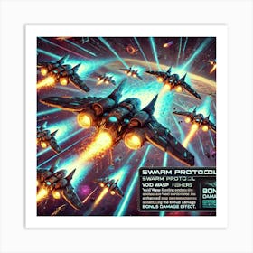 Void Wasp Fighters Swarm Protocol Art Print