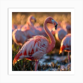 Pink Flamingos 2 Art Print