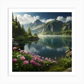 Lake In The Mountains 4 Art Print