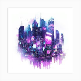 Cityscape.Generated AI. Wall Art Print 2 Art Print