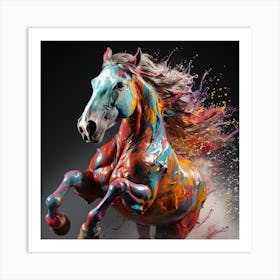 Wild Wind Color Horses Art Print