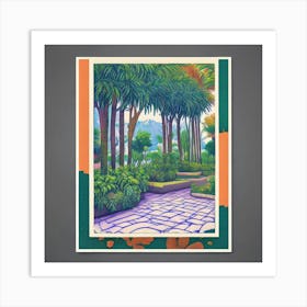 Sticker Design Jardin Majorelle Morocco Vintage Botanical Art 1 (1) Art Print