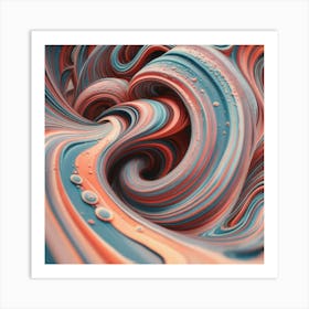 Close-up of colorful wave of tangled paint abstract art 18 Art Print