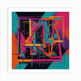 Abstract Piece Neon Wall Art Art Print