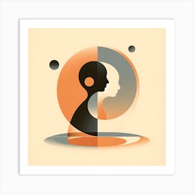 Abstract Portrait Of A Man And Woman Art Print