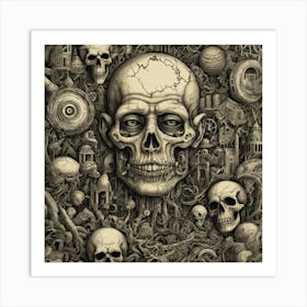 Skulls And Skulls Art Print