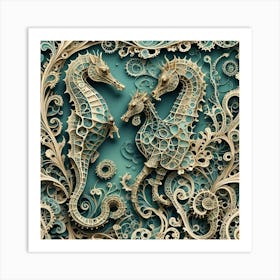 Seahorses 14 Art Print