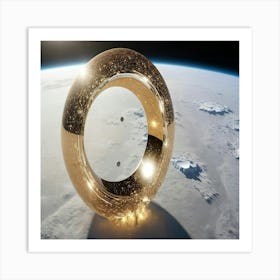 Golden Ring In Space Art Print