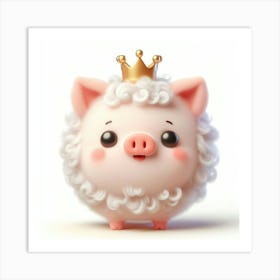 Pig In A Crown 1 Art Print