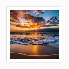 Sunset On The Beach Art Print