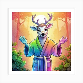 Deer In The Forest 44 Art Print