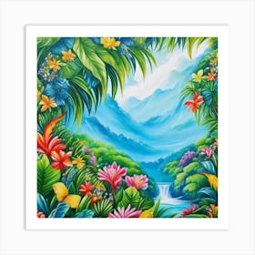 Tropical Landscape Painting 5 Art Print