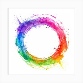 Rainbow Circle Frame Art Print