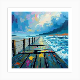 Pier By The Sea Art Print