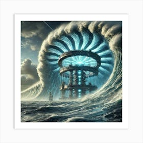 A High Tech, Sci Fi Scene Showcasing The Oceanic T Art Print