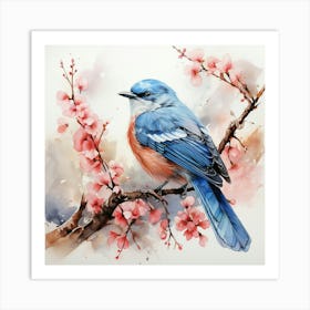 Blue Jay Watercolor Painting Art Print