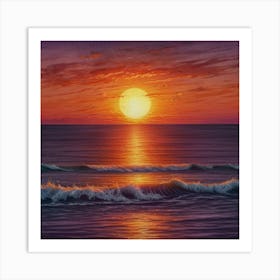 Sunset Over The Ocean 5 Art Print