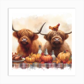 Autumn Highland Cow 3 Art Print