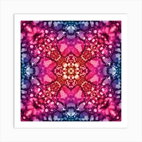 Watercolor Abstraction Pink And Blue Flower 1 Art Print