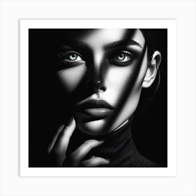 Black And White Portrait Of A Woman 28 Art Print