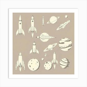 Retro Futuristic Elements,Retro Futuristic Background,Retro Futuristic Templates (29) Art Print