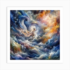 Angel In The Clouds Art Print