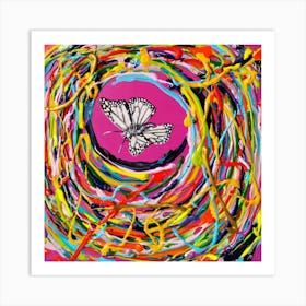 White Butterfly / 30x30cm Art Print