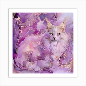 Marble Cat Art Print