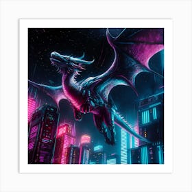 Dragon In The City Art Print