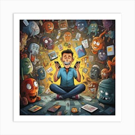 Man Sitting On The Floor Art Print