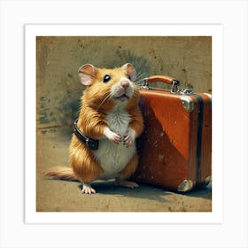 Hamster With Suitcase 1 Art Print