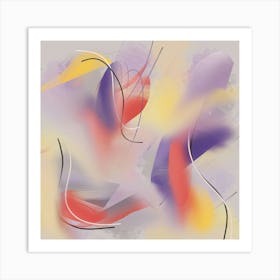 Happy Flow Abstract Square Art Print