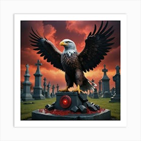 Eagle In The Graveyard Art Print