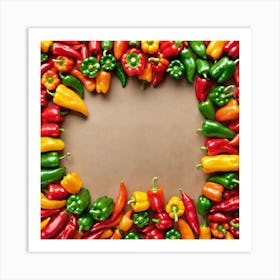 Frame Of Peppers 1 Art Print