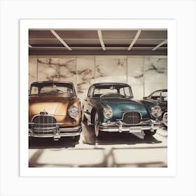 Classic Cars In A Museum Art Print