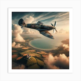 Spitfire In Flight 3 Art Print