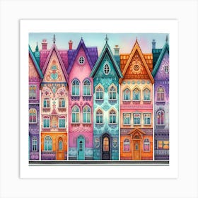 Colorful Houses 3 Art Print